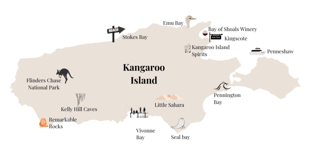 map of kangaroo island attractions