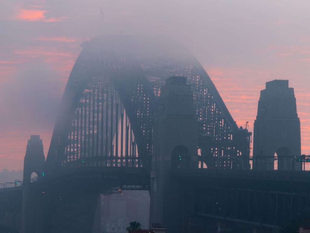Sydney can get pretty cold and foggy in winter although it doesn't snow