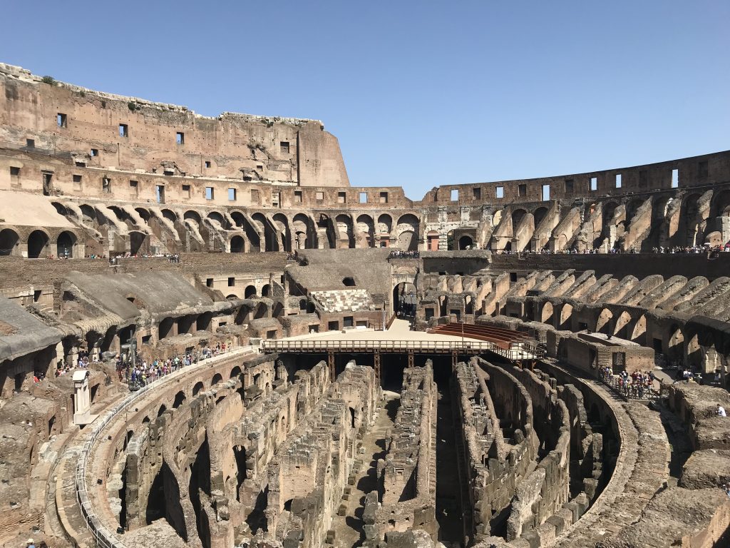Views of the Colosseum on a tour of Rome