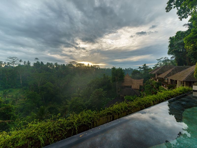 mid-range accommodation in Ubud with a pool facing the lush hills