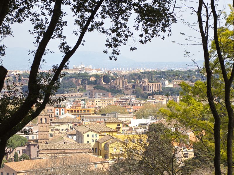 Stunning views of Rome from a hotel terracfe