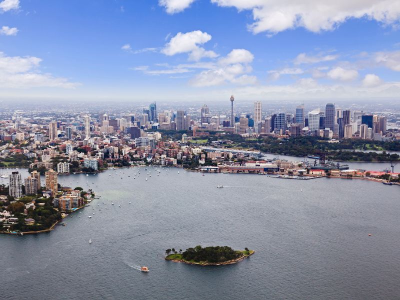 Views of Sydney harbour from one of the best helicopter tours Sydney