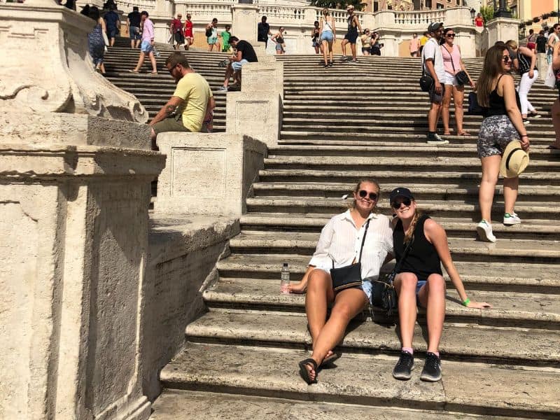Sitting on the Spanish Steps in Rome