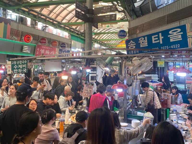 Gwangjang market in Seoul is the place to try Korean street food and is a must add on your 10 days in South Korea itinerary