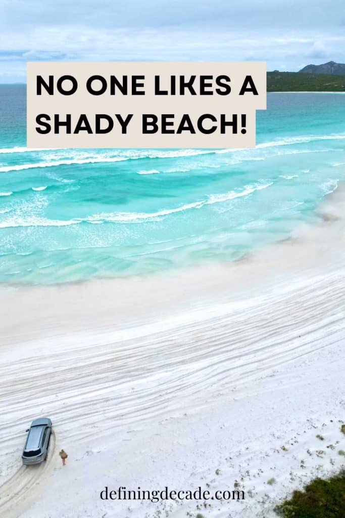 One of the best funny beach captions is: No one likes a shady beach