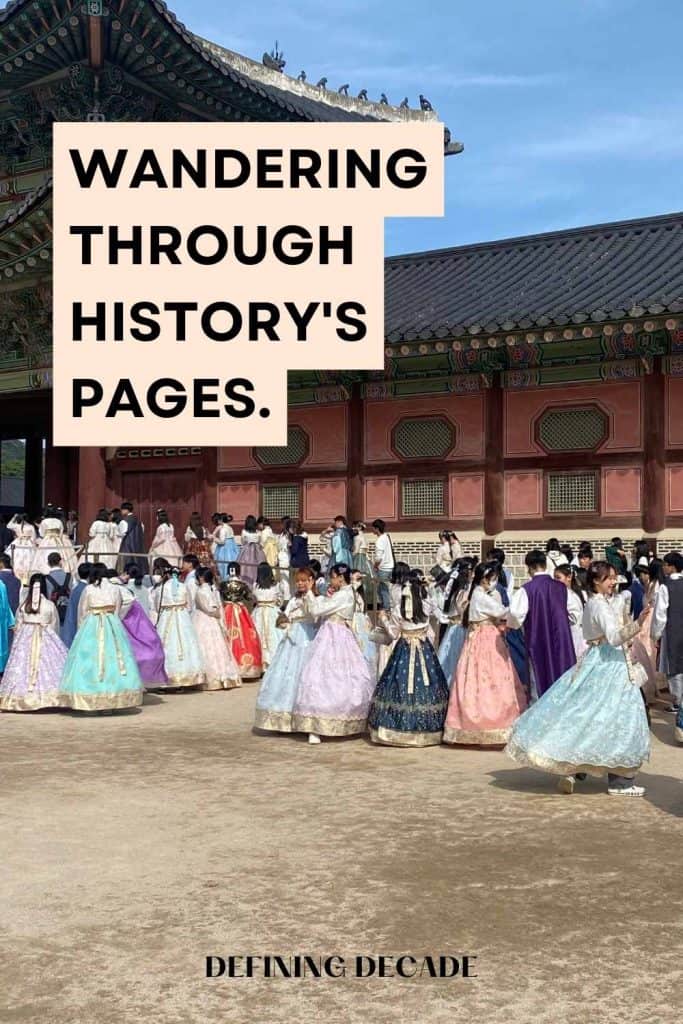 A great history tour caption is: wandering through history's pages